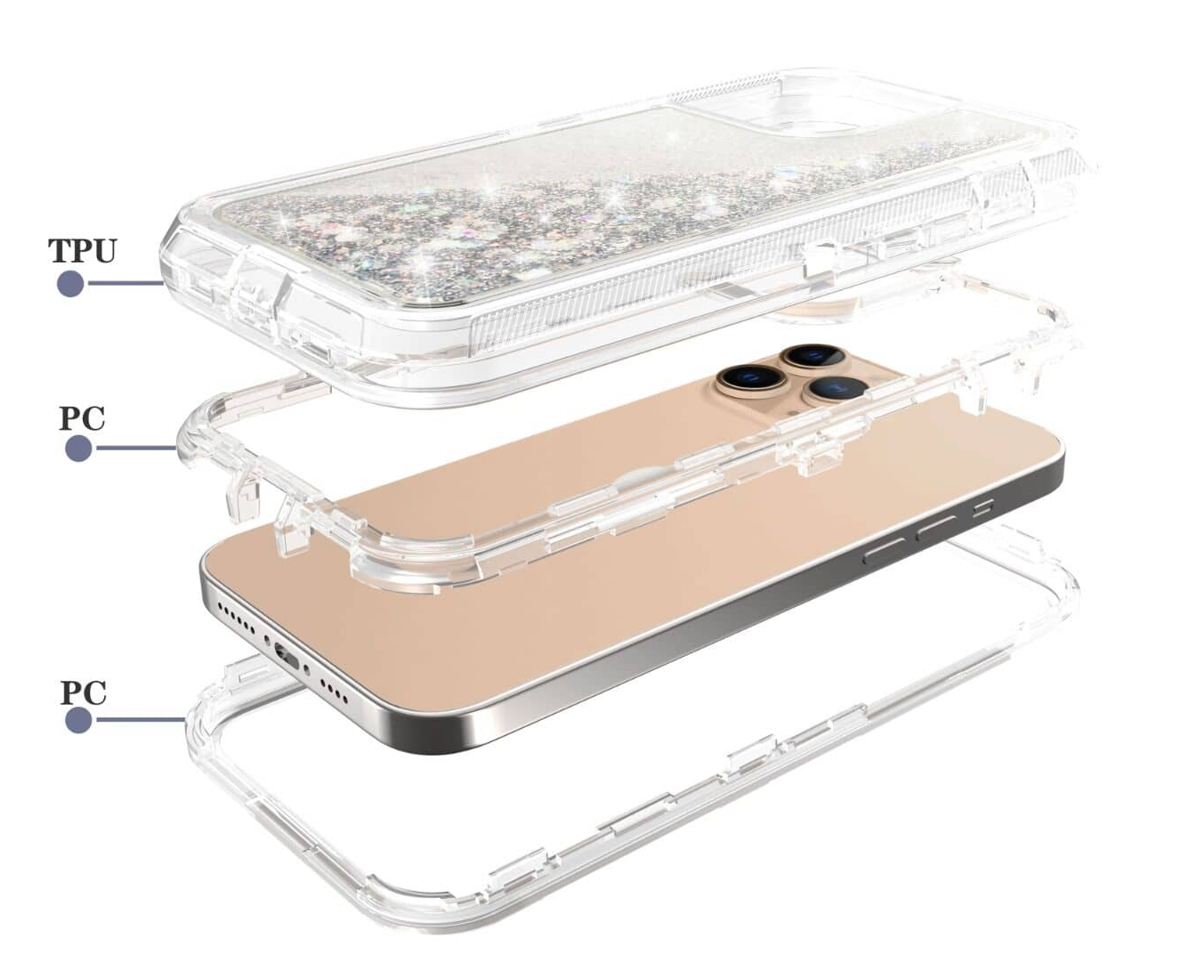 Protective Liquid Glitter Case