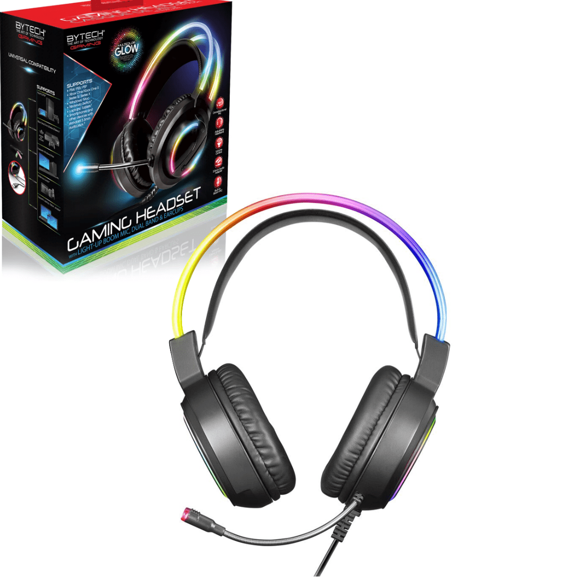 Gaming Headset with Light-Up Boom Mic