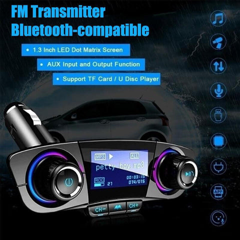 Bluetooth Car FM Transmitter MP3 Player Hands free Radio Adapter Kit USB Charger